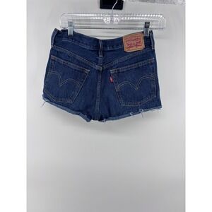 Levi's 501 Denim Shorts Women's W27 Dark Wash Blue Cut Off‎ Frayed Hem